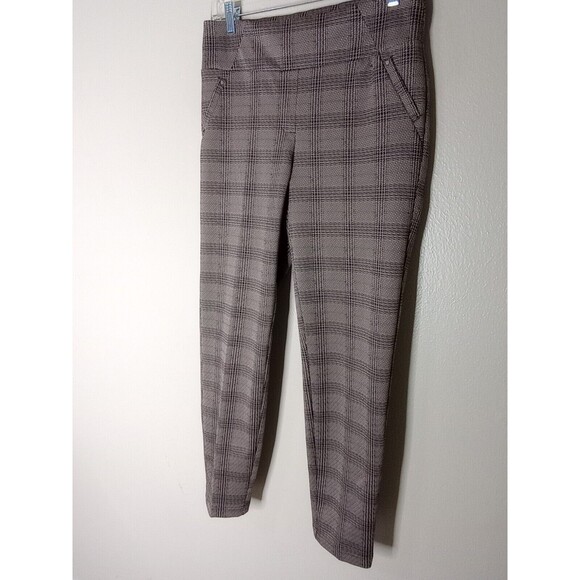 Soho Plaid Stretch Ankle Pants Pull On Pencil Dark Academia Fall Career Medium - Picture 4 of 13